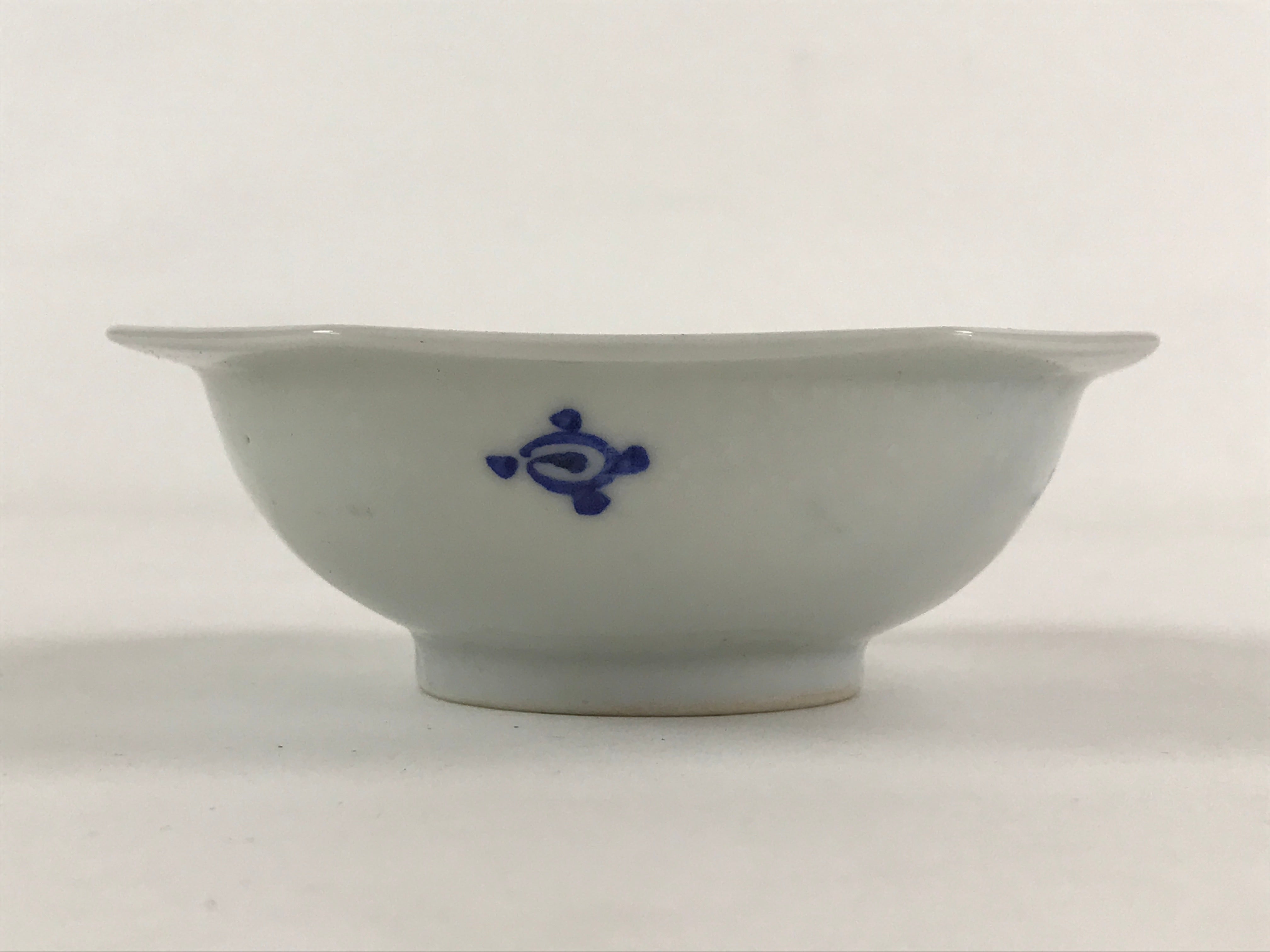 Japanese Ceramic Side Dish Plate Vtg Octagonal White Blue Bowl Yakimono PY482