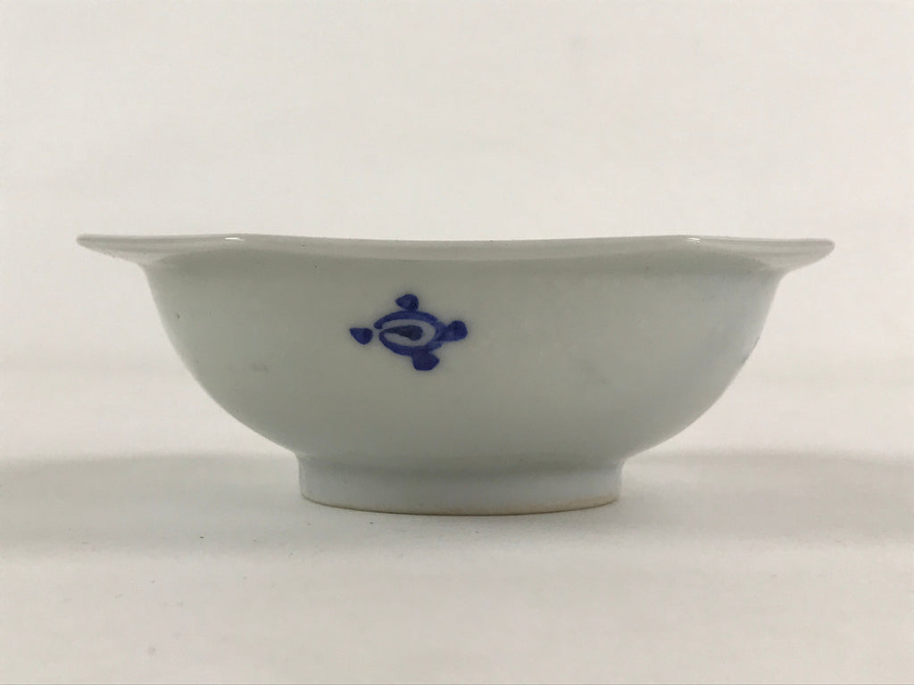 Japanese Ceramic Side Dish Plate Vtg Octagonal White Blue Bowl Yakimono PY482
