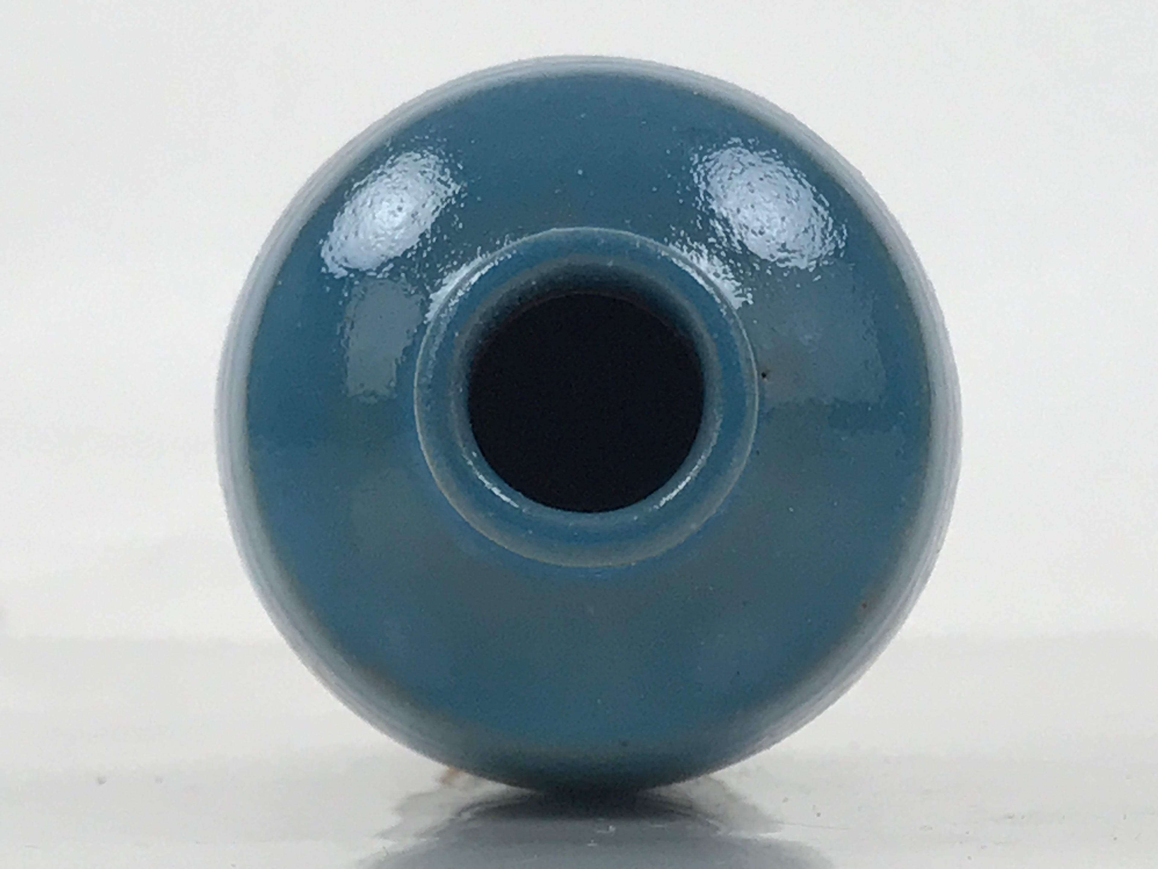 Japanese Ceramic Single Flower Vase Vtg Small Kabin Brown Blue Unglazed MFV96