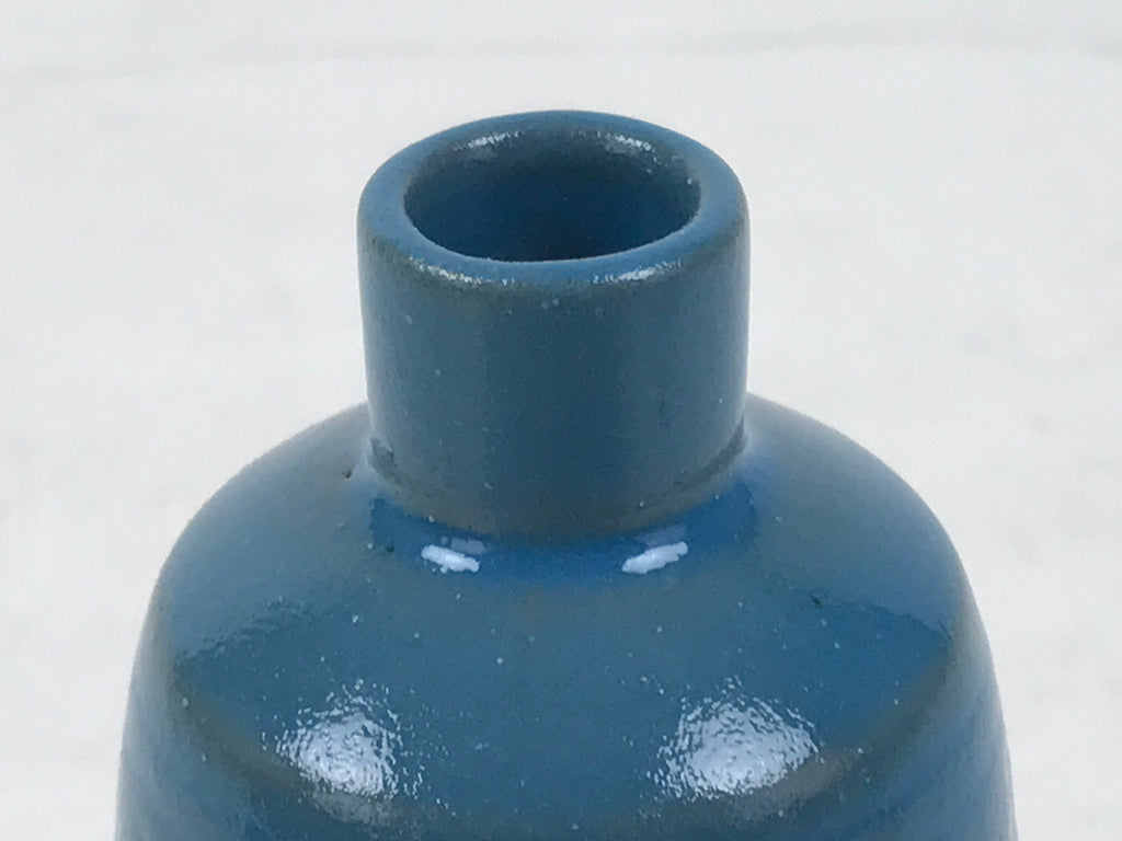 Japanese Ceramic Single Flower Vase Vtg Small Kabin Brown Blue Unglazed MFV96
