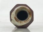 Japanese Ceramic Single Flower Vase Vtg Small Kabin Brown Round Octagon MFV95