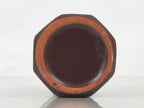Japanese Ceramic Single Flower Vase Vtg Small Kabin Brown Round Octagon MFV95