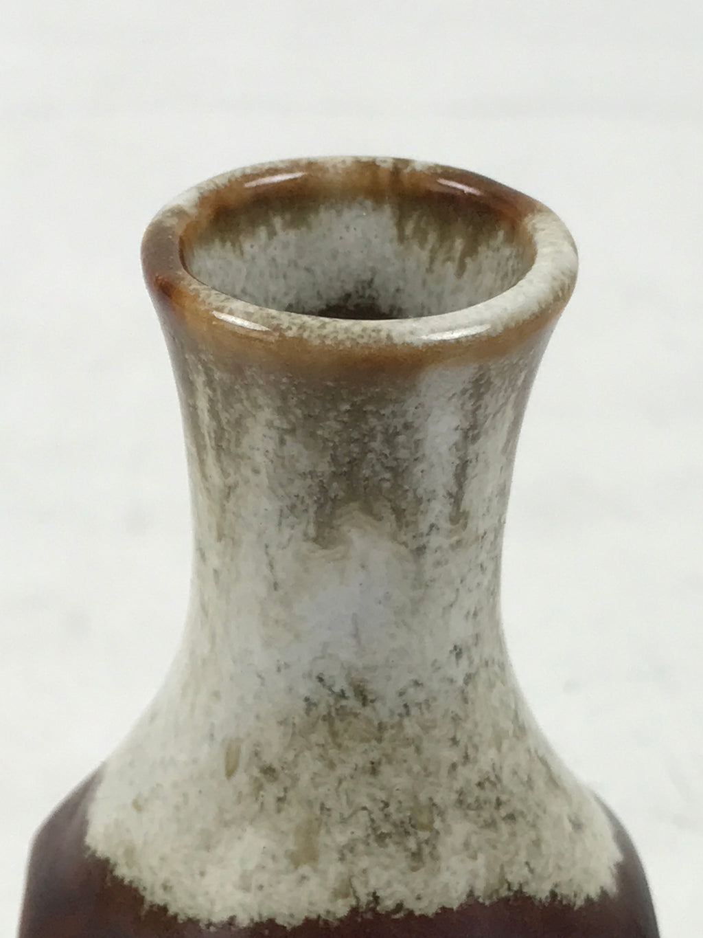 Japanese Ceramic Single Flower Vase Vtg Small Kabin Brown Round Octagon MFV95