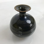 Japanese Ceramic Single Flower Vase Vtg Small Kabin Dark Blue Brown Glaze MFV82