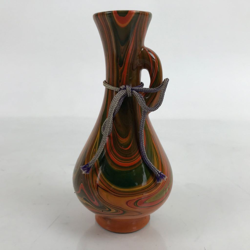 Japanese Ceramic Single Flower Vase Vtg Small Kabin Nagasaki Nanban Nuri MFV86
