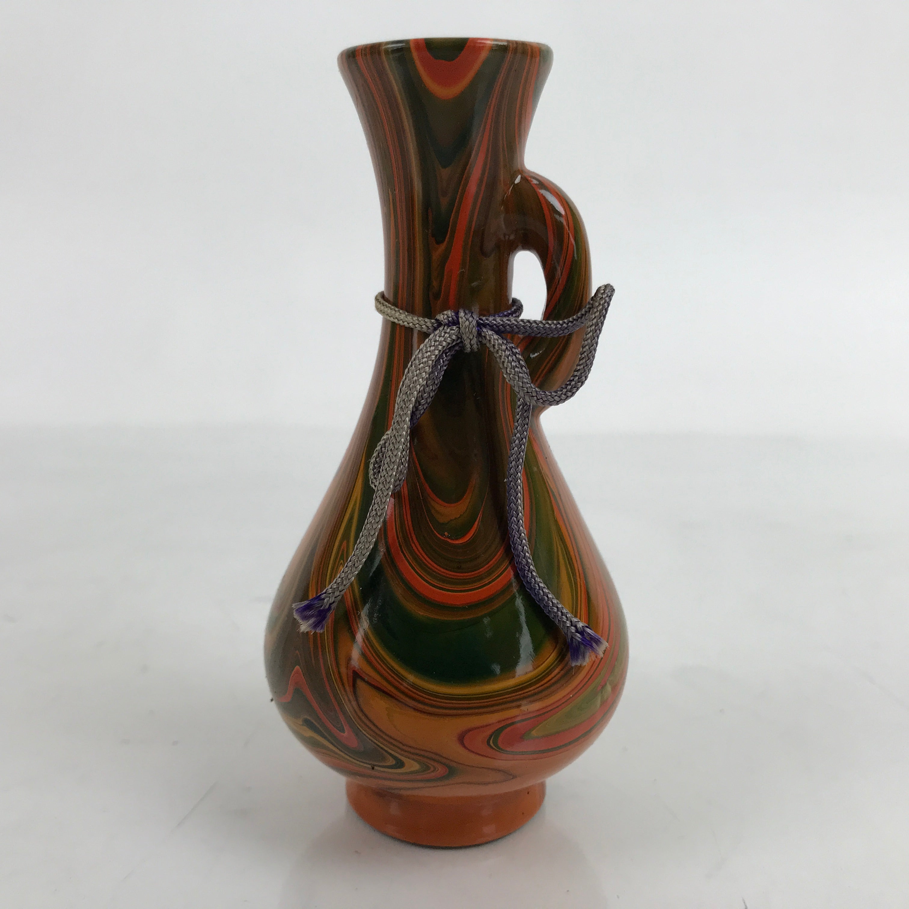 Japanese Ceramic Single Flower Vase Vtg Small Kabin Nagasaki Nanban Nuri MFV86