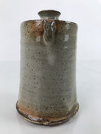 Japanese Ceramic Single Flower Vase Vtg Small Kabin Pepper Gray Orange MFV78