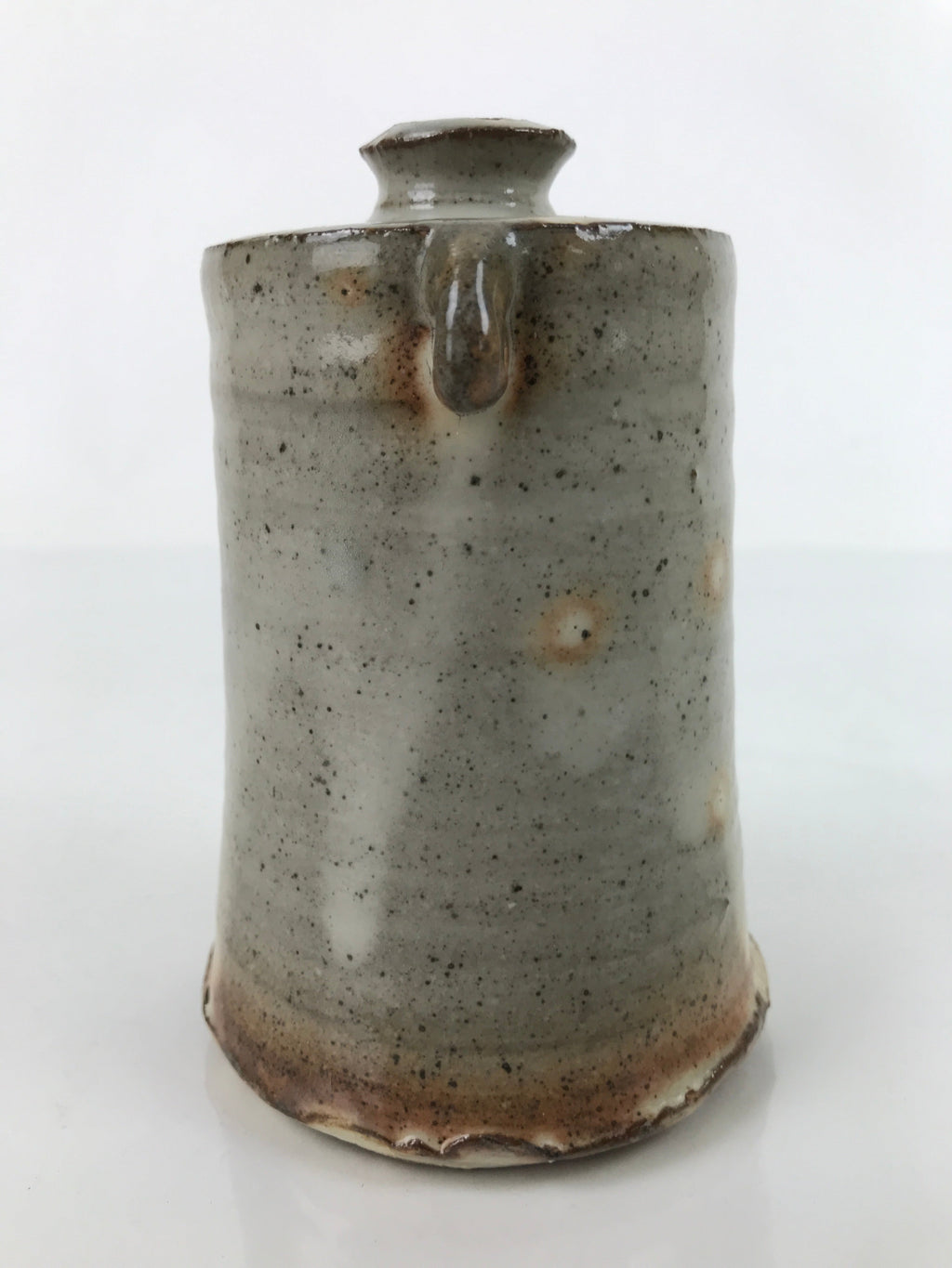 Japanese Ceramic Single Flower Vase Vtg Small Kabin Pepper Gray Orange MFV78