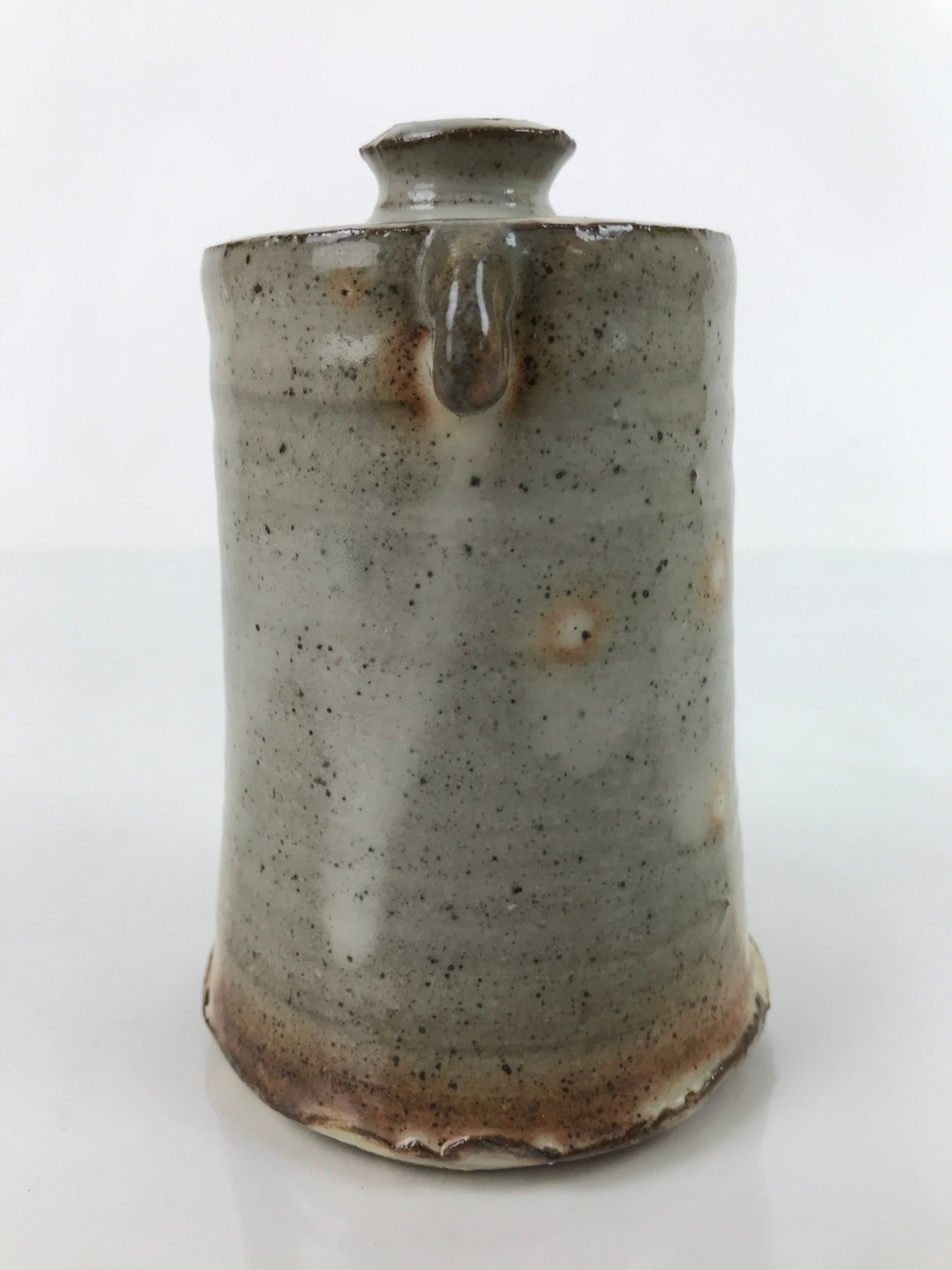 Japanese Ceramic Single Flower Vase Vtg Small Kabin Pepper Gray Orange MFV78