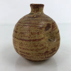 Japanese Ceramic Single Flower Vase Vtg Small Kabin Round Brown Beige MFV87