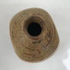 Japanese Ceramic Single Flower Vase Vtg Small Kabin Round Brown Beige MFV87
