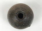 Japanese Ceramic Single Flower Vase Vtg Small Kabin Round Brown Gray MFV92