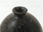 Japanese Ceramic Single Flower Vase Vtg Small Kabin Round Brown Gray MFV92