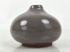 Japanese Ceramic Single Flower Vase Vtg Small Kabin Round Gray Crackle MFV99