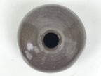 Japanese Ceramic Single Flower Vase Vtg Small Kabin Round Gray Crackle MFV99