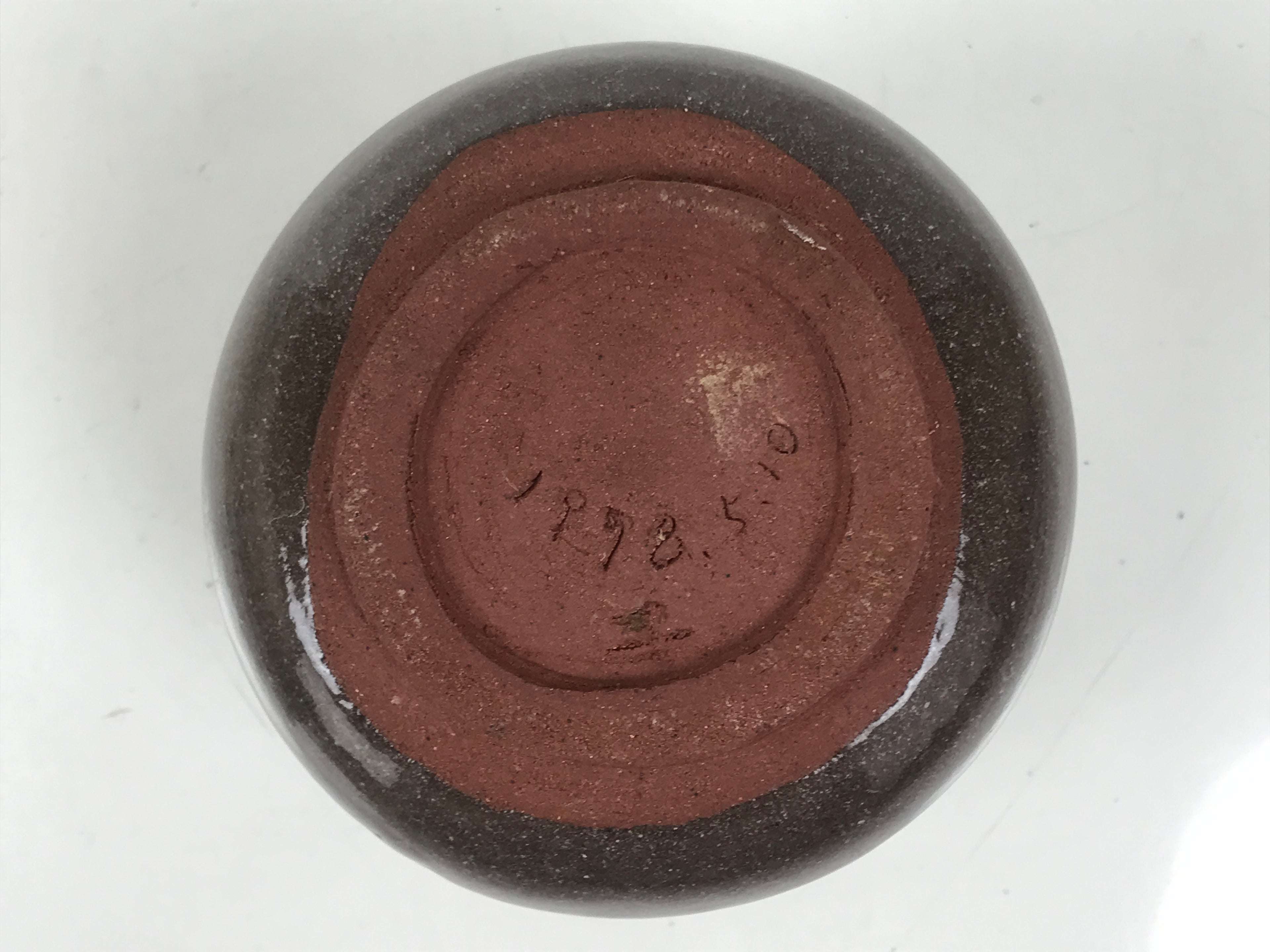 Japanese Ceramic Single Flower Vase Vtg Small Kabin Round Gray Crackle MFV99