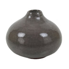 Japanese Ceramic Single Flower Vase Vtg Small Kabin Round Gray Crackle MFV99