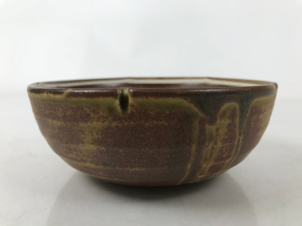 Japanese Ceramic Small Bowl Kobachi Vtg Namasu Dish Plum Blossom Ume Brown Y286