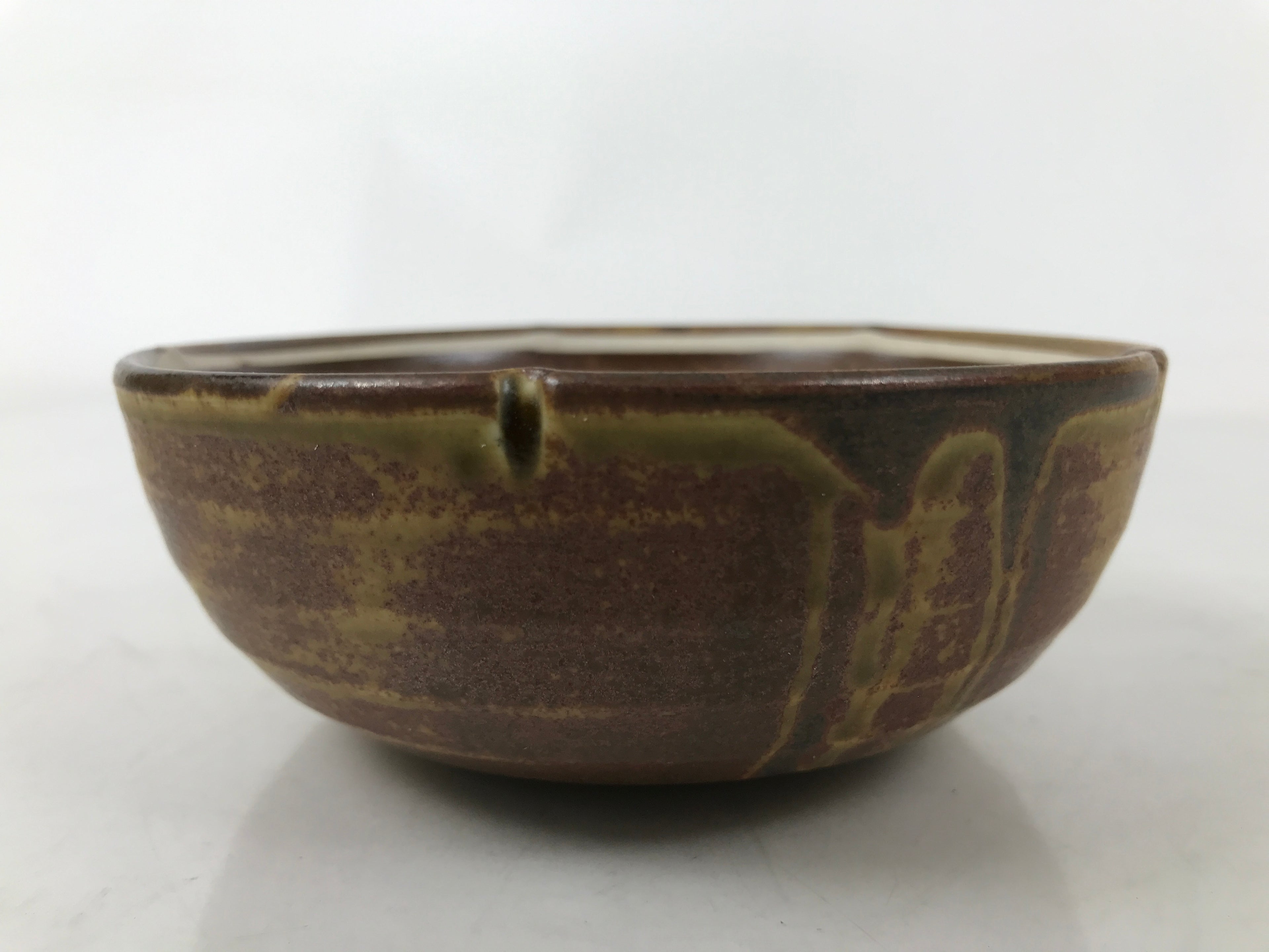 Japanese Ceramic Small Bowl Kobachi Vtg Namasu Dish Plum Blossom Ume Brown Y286