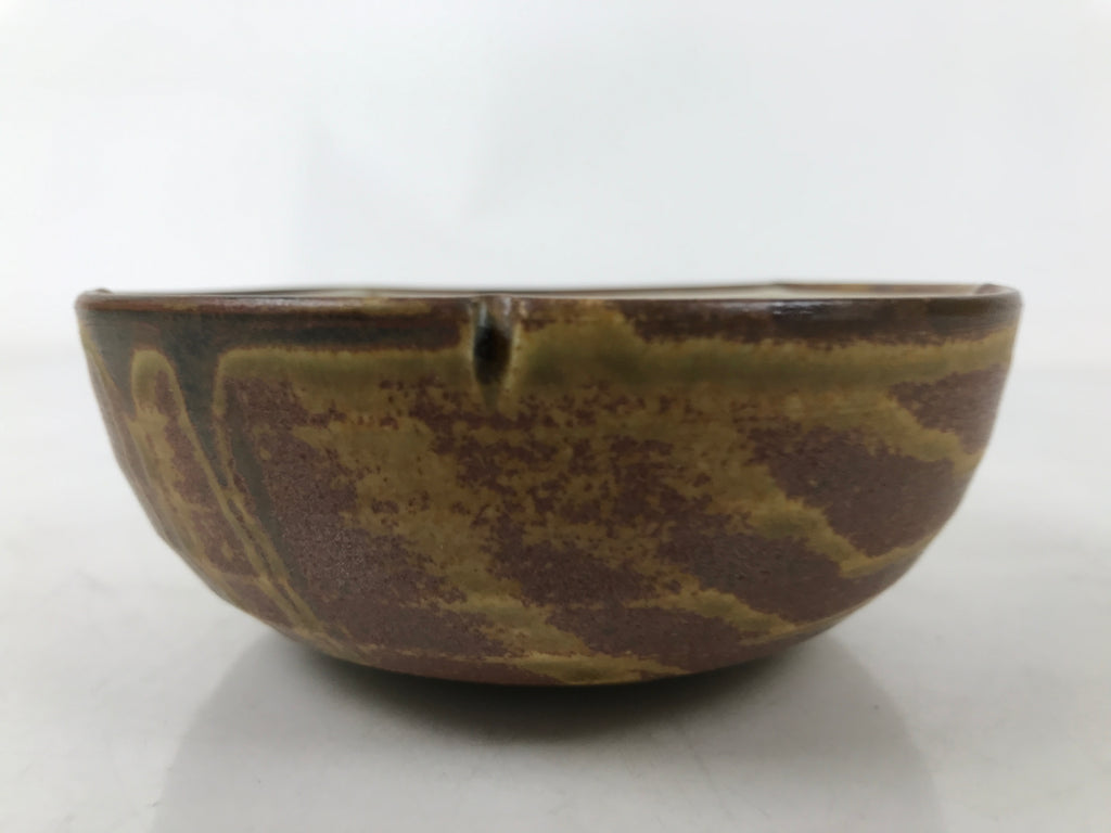 Japanese Ceramic Small Bowl Kobachi Vtg Namasu Dish Plum Blossom Ume Brown Y286