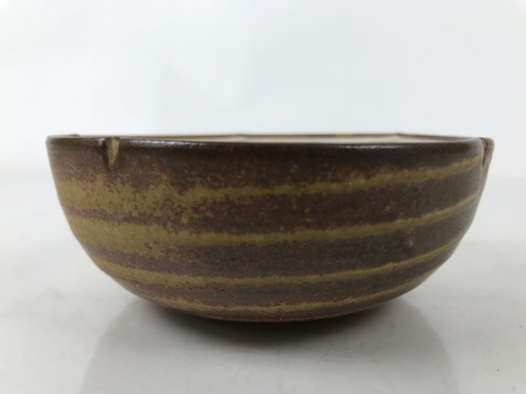 Japanese Ceramic Small Bowl Kobachi Vtg Namasu Dish Plum Blossom Ume Brown Y286