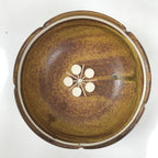 Japanese Ceramic Small Bowl Kobachi Vtg Namasu Dish Plum Blossom Ume Brown Y286