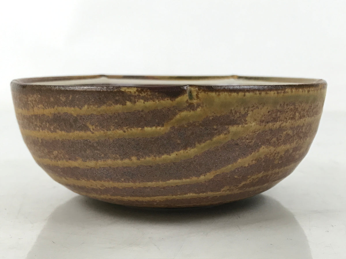 Japanese Ceramic Small Bowl Kobachi Vtg Namasu Dish Plum Blossom Ume Brown Y287