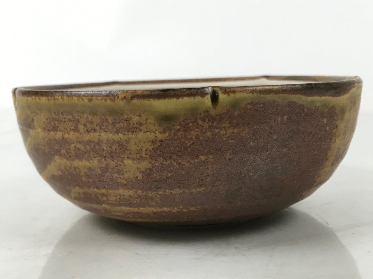 Japanese Ceramic Small Bowl Kobachi Vtg Namasu Dish Plum Blossom Ume Brown Y287