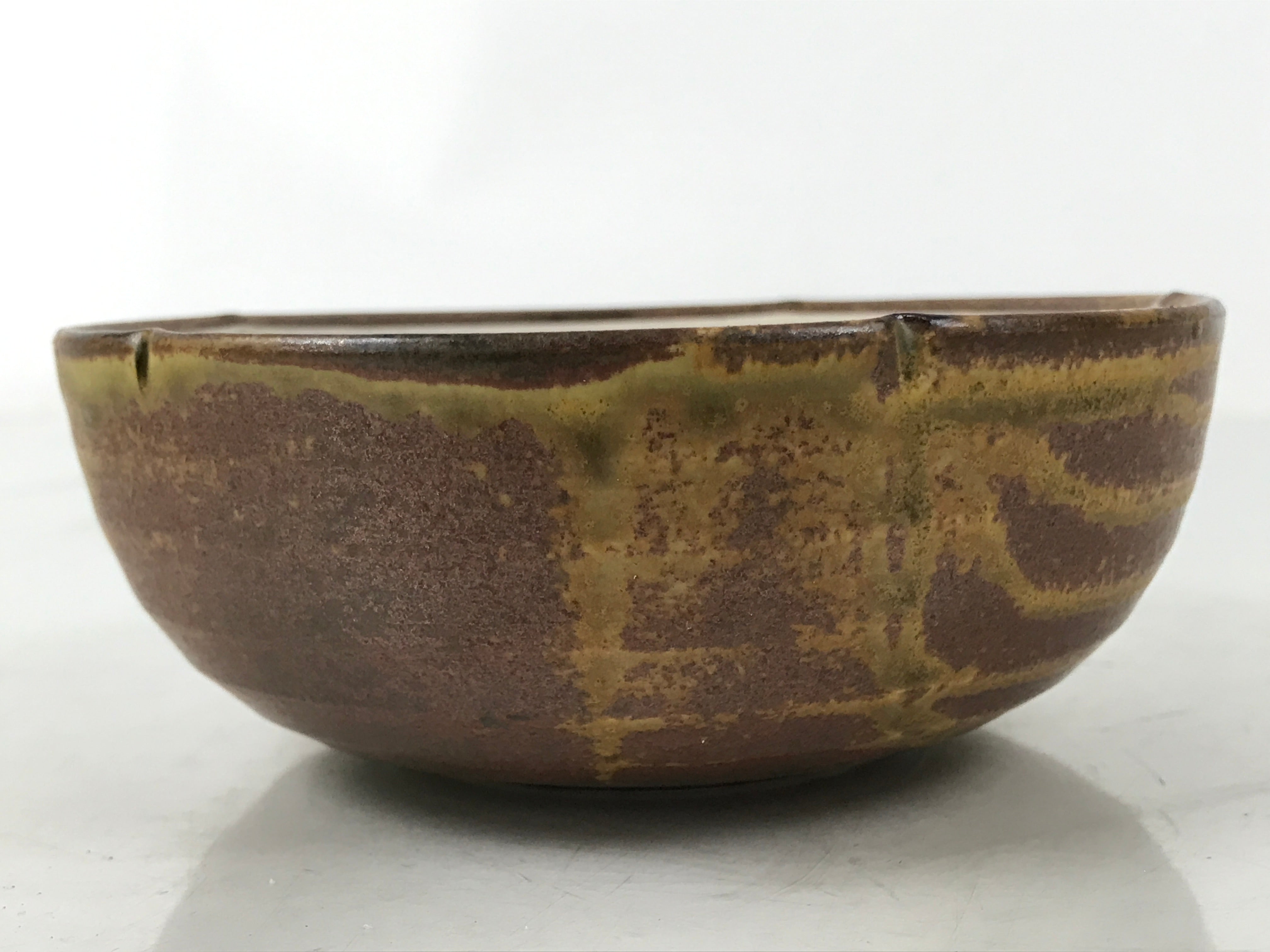 Japanese Ceramic Small Bowl Kobachi Vtg Namasu Dish Plum Blossom Ume Brown Y287