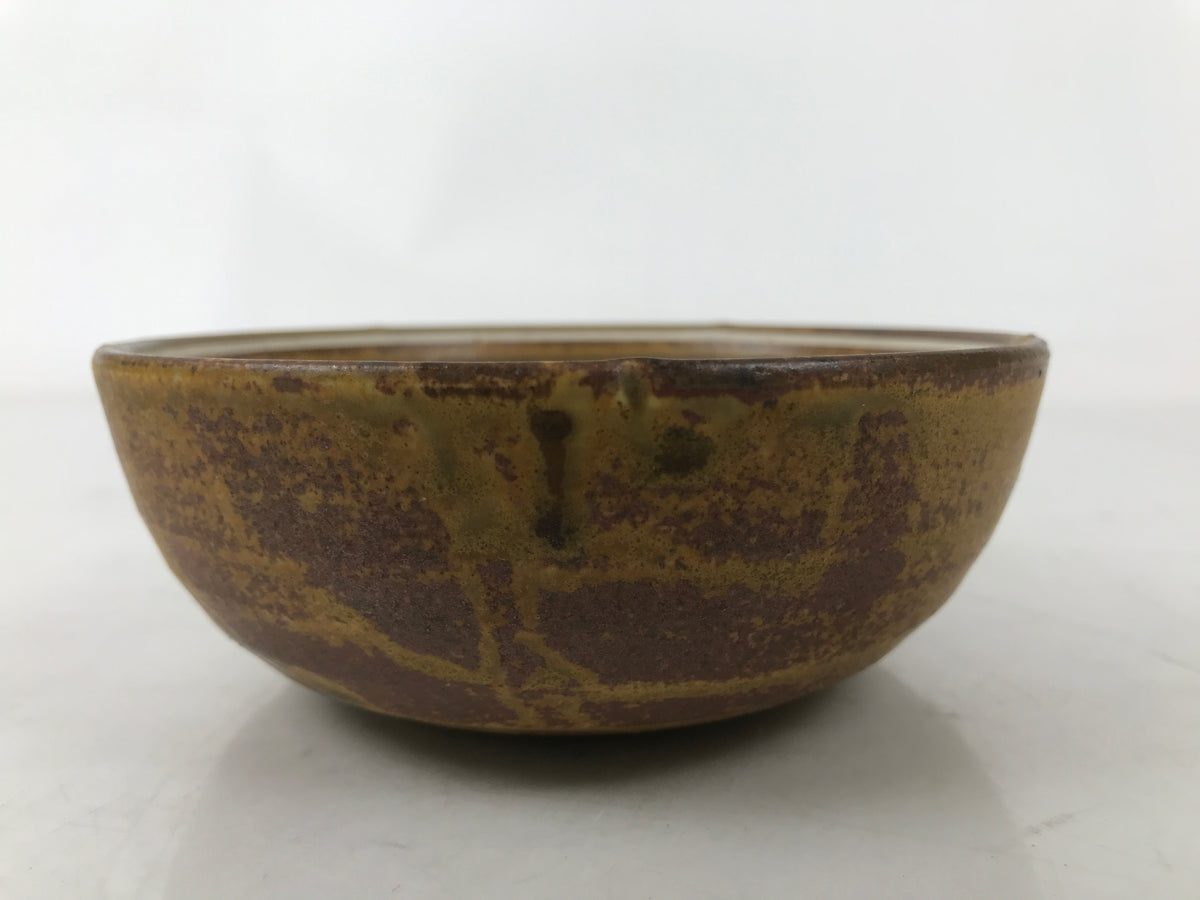 Japanese Ceramic Small Bowl Kobachi Vtg Namasu Dish Plum Blossom Ume Brown Y289