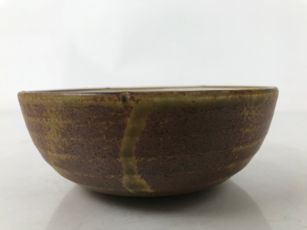 Japanese Ceramic Small Bowl Kobachi Vtg Namasu Dish Plum Blossom Ume Brown Y289