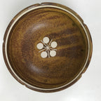 Japanese Ceramic Small Bowl Kobachi Vtg Namasu Dish Plum Blossom Ume Brown Y290