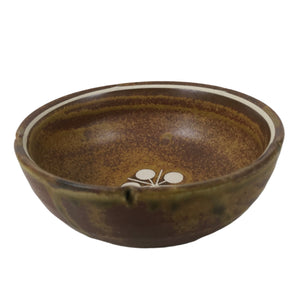 Japanese Ceramic Small Bowl Kobachi Vtg Namasu Dish Plum Blossom Ume Brown Y290