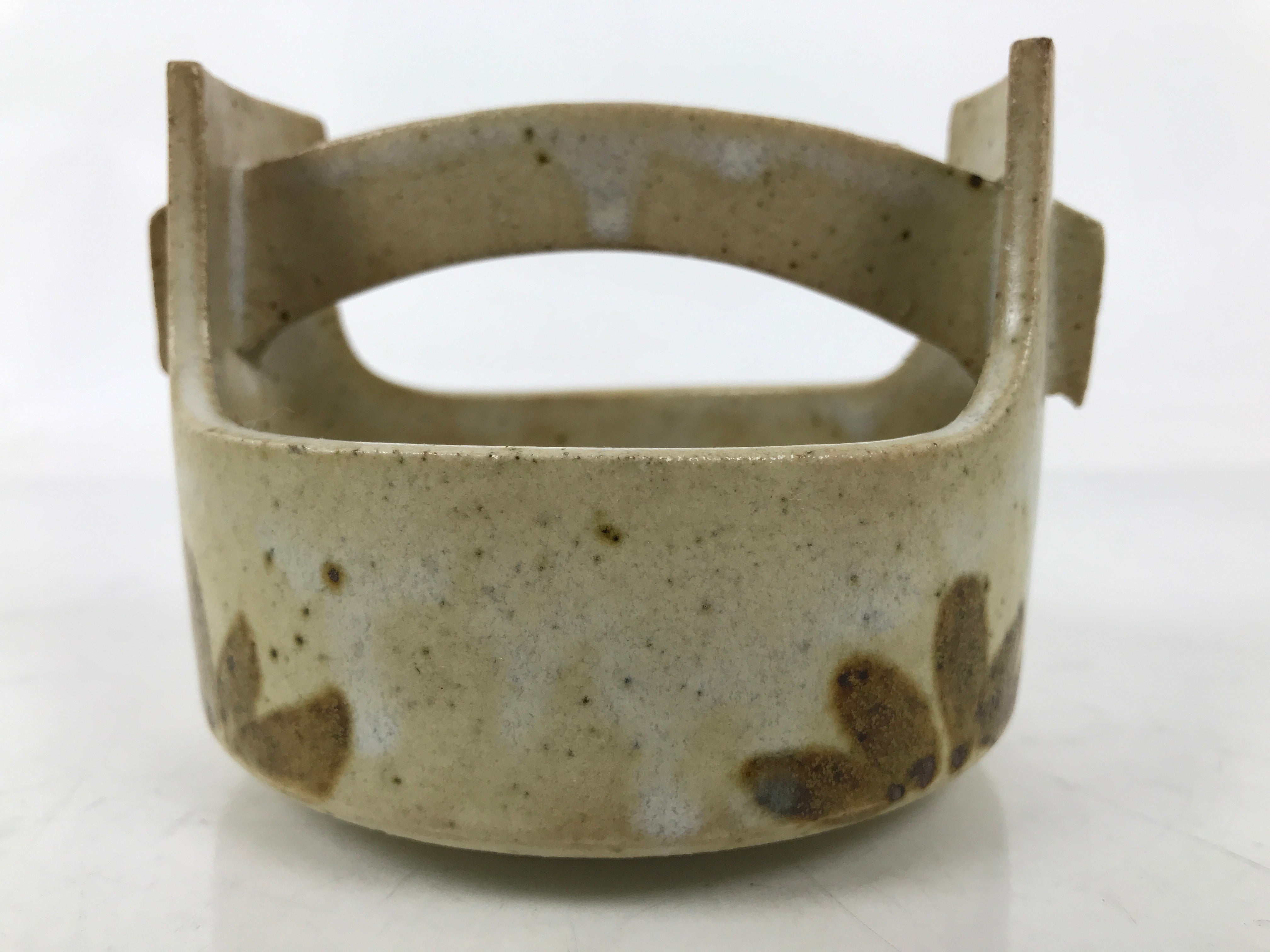 Japanese Ceramic Small Bowl Vtg Kobachi Kashibachi Chidori Bird Leaf Beige Y410