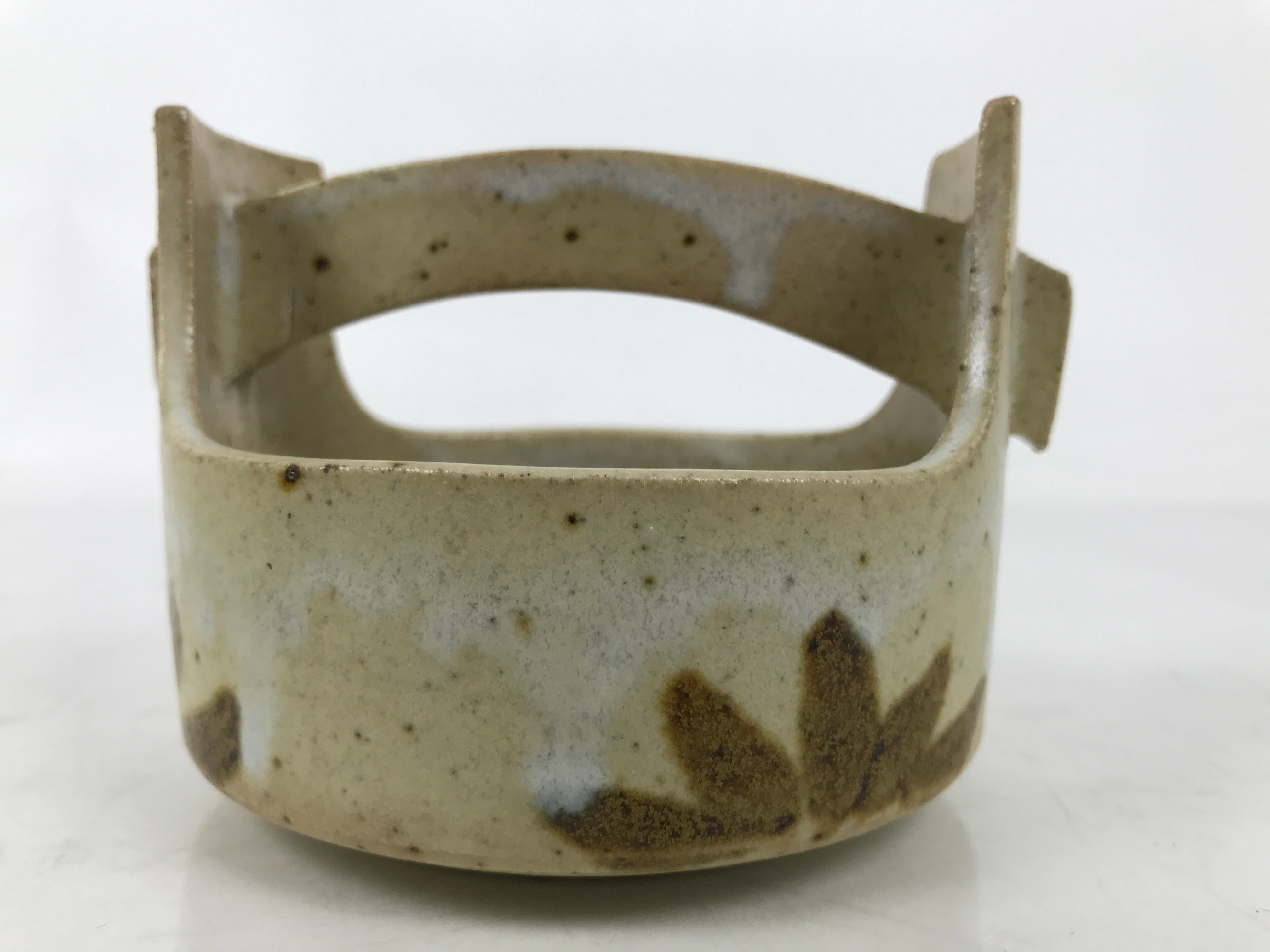 Japanese Ceramic Small Bowl Vtg Kobachi Kashibachi Chidori Bird Leaf Beige Y411