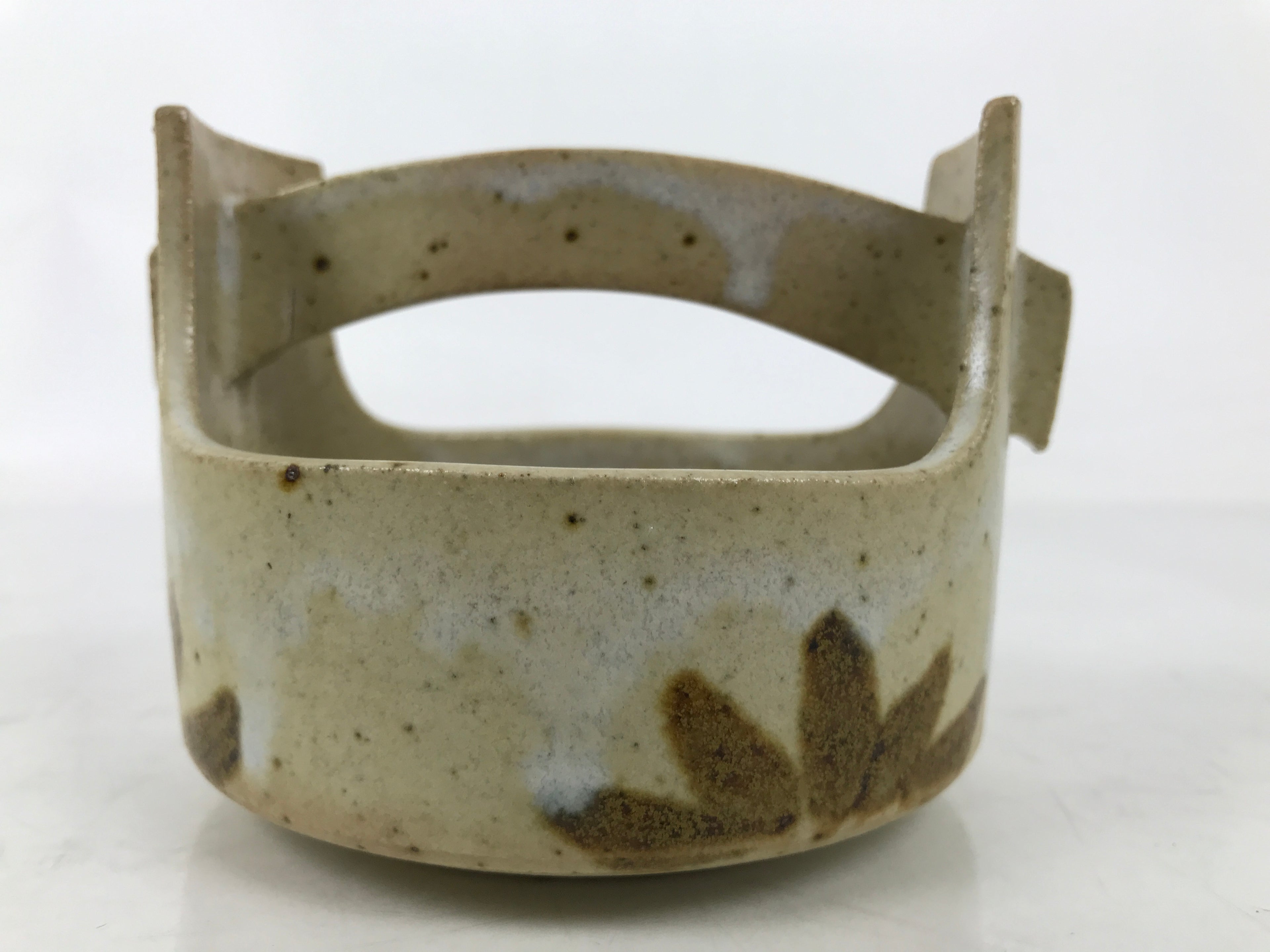 Japanese Ceramic Small Bowl Vtg Kobachi Kashibachi Chidori Bird Leaf Beige Y411