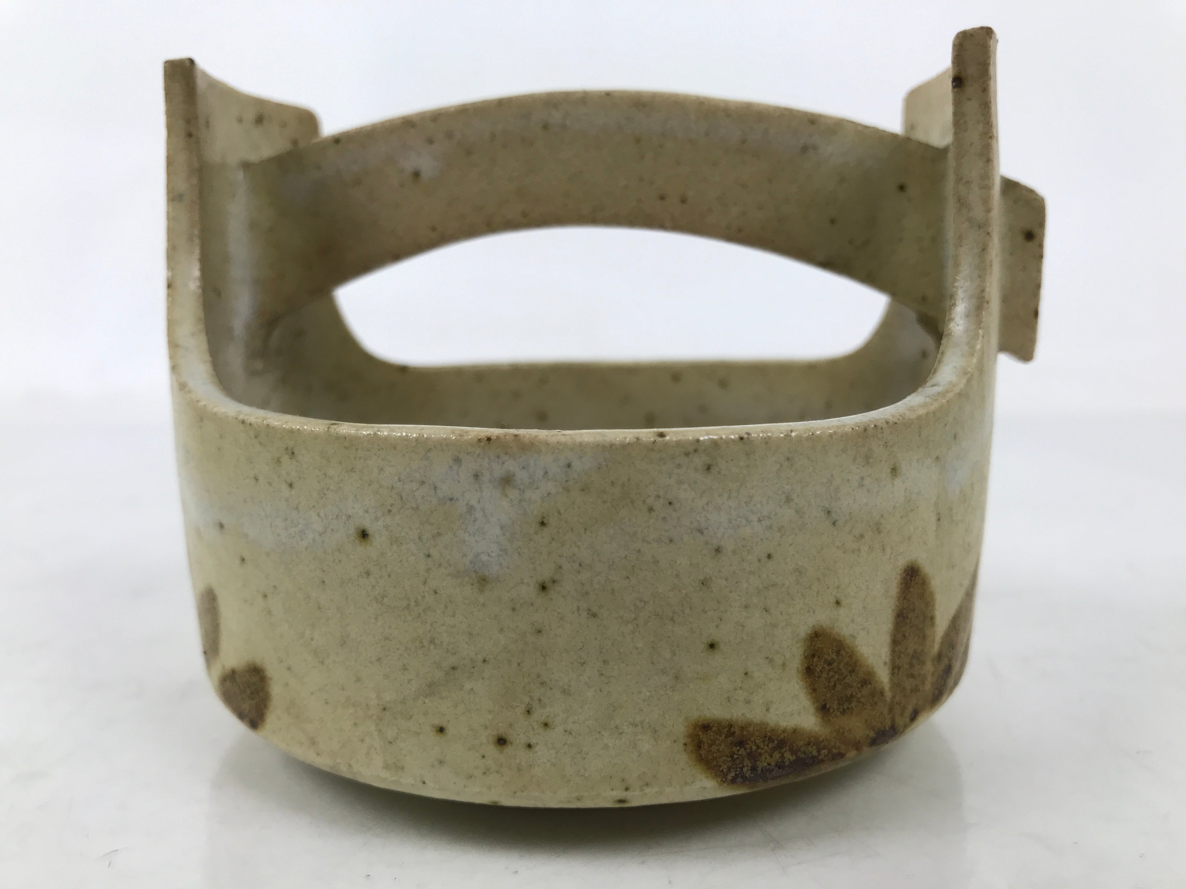 Japanese Ceramic Small Bowl Vtg Kobachi Kashibachi Chidori Bird Leaf Beige Y412