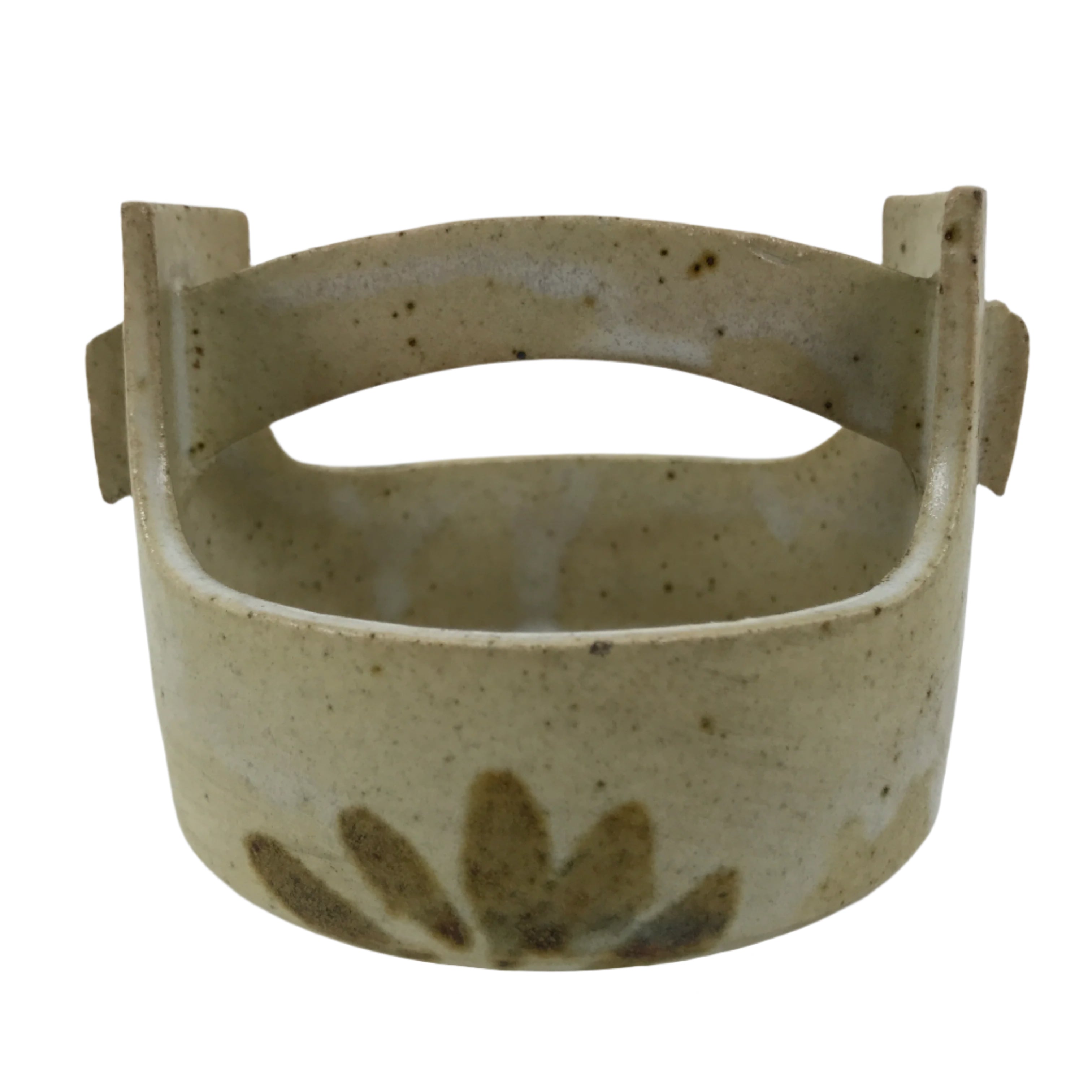 Japanese Ceramic Small Bowl Vtg Kobachi Kashibachi Chidori Bird Leaf Beige Y412