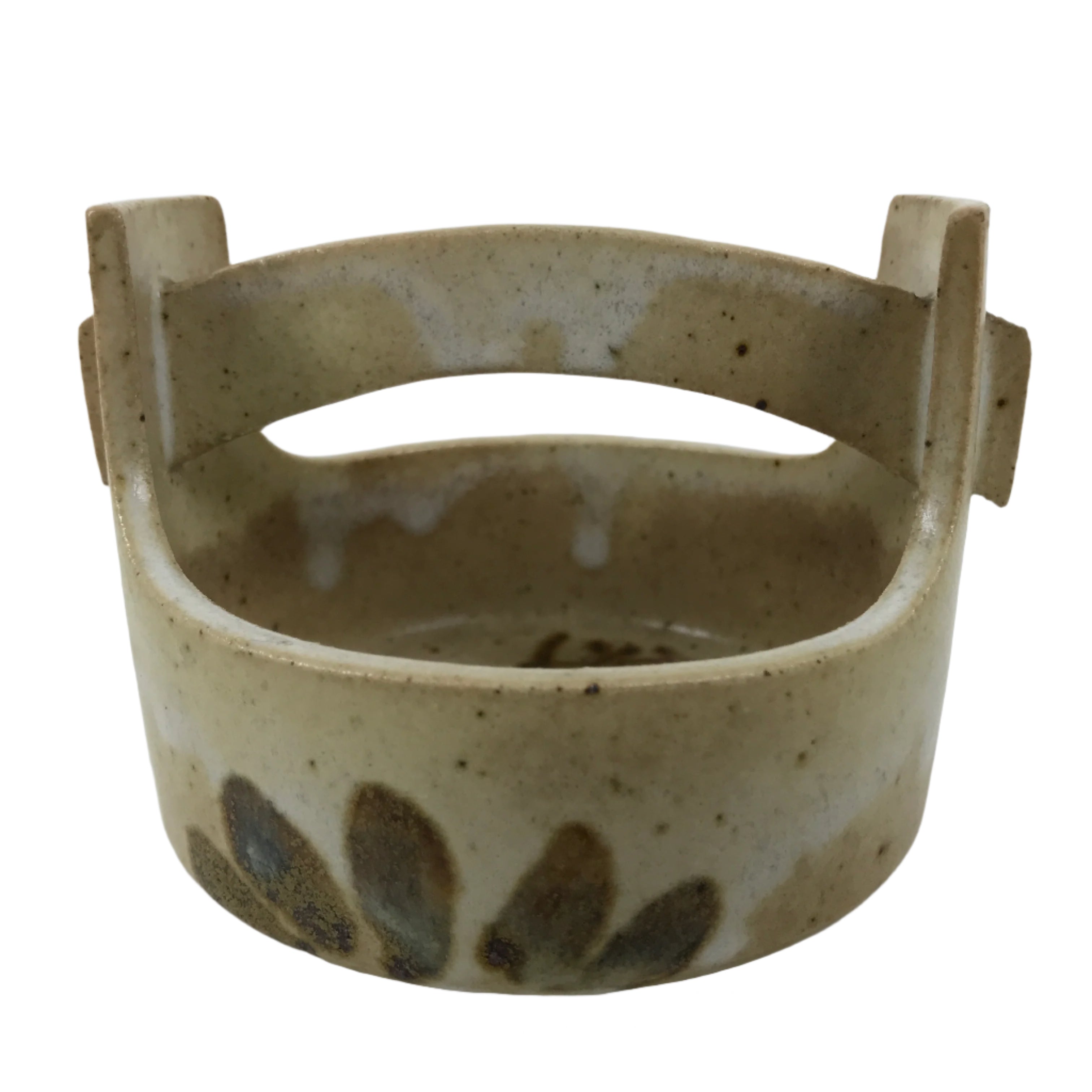 Japanese Ceramic Small Bowl Vtg Kobachi Kashibachi Chidori Bird Leaf Beige Y417