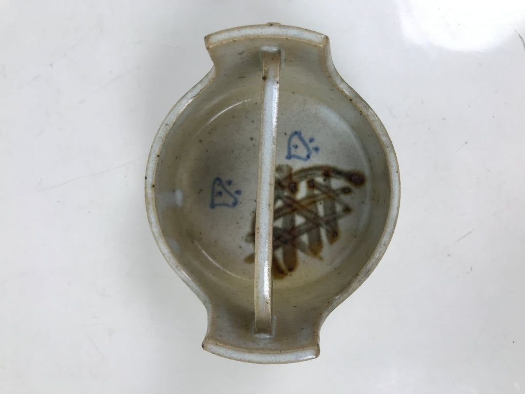 Japanese Ceramic Small Bowl Vtg Kobachi Kashibachi Chidori Bird Leaf Gray Y413