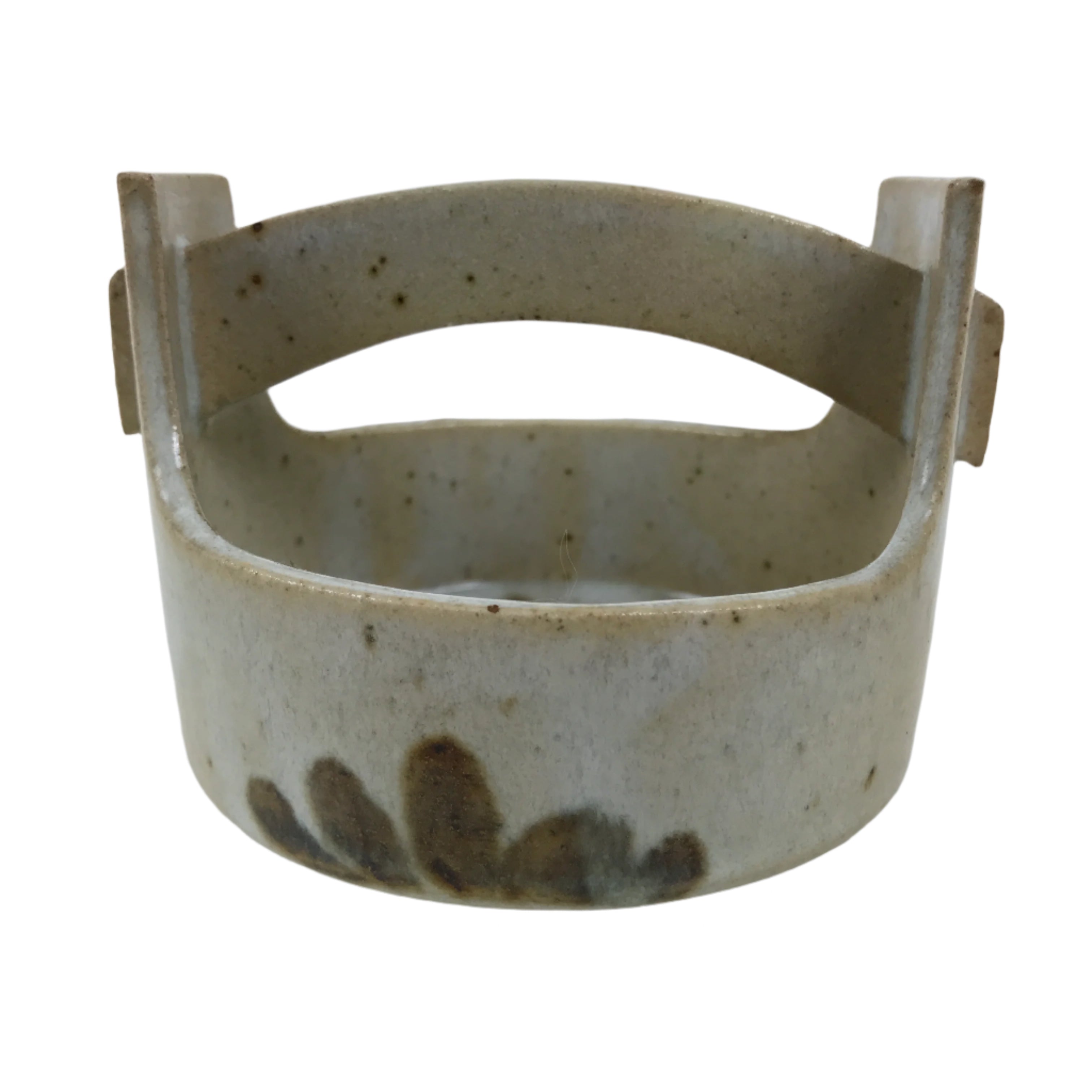 Japanese Ceramic Small Bowl Vtg Kobachi Kashibachi Chidori Bird Leaf Gray Y413