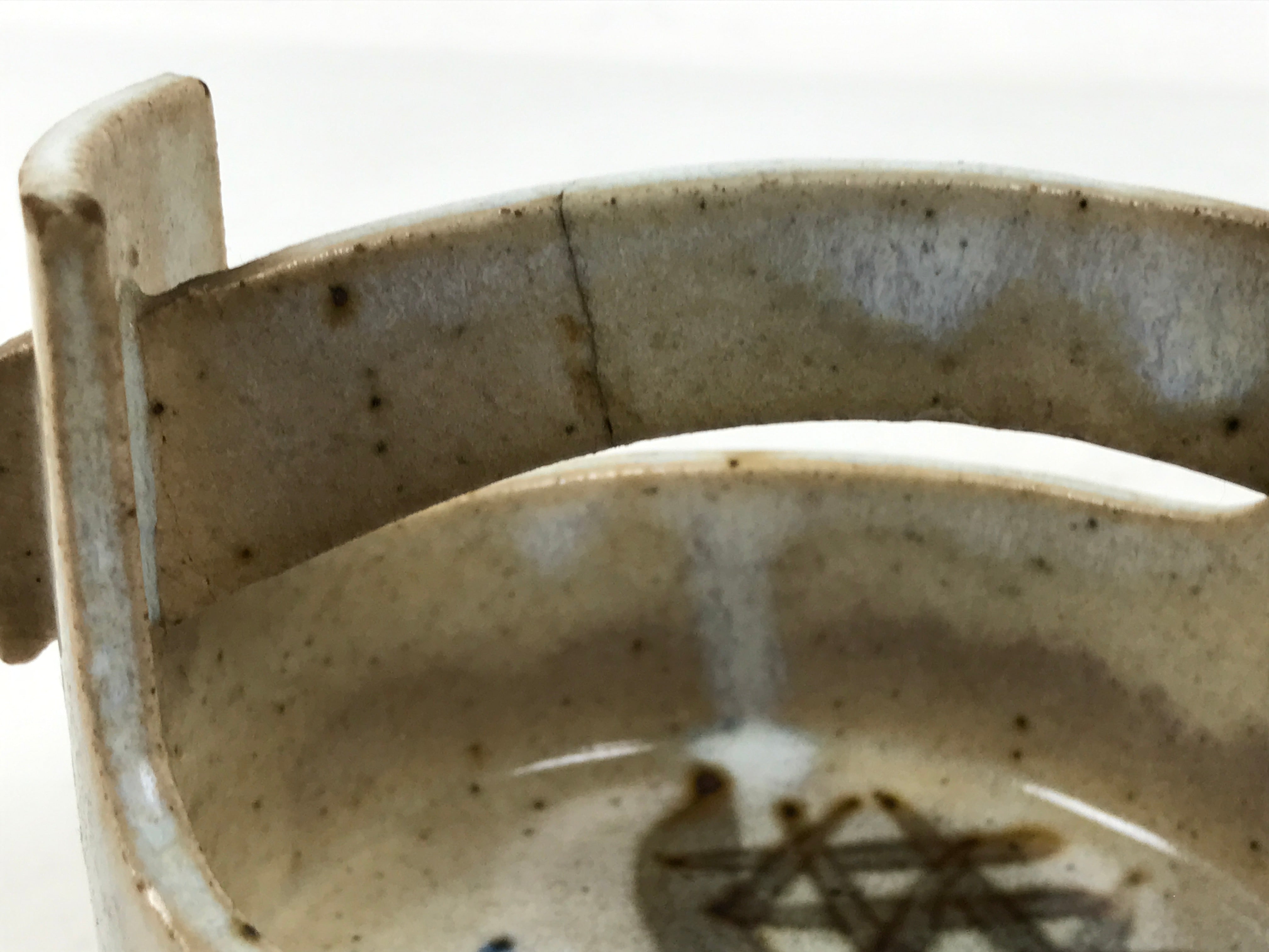 Japanese Ceramic Small Bowl Vtg Kobachi Kashibachi Chidori Bird Leaf Gray Y418