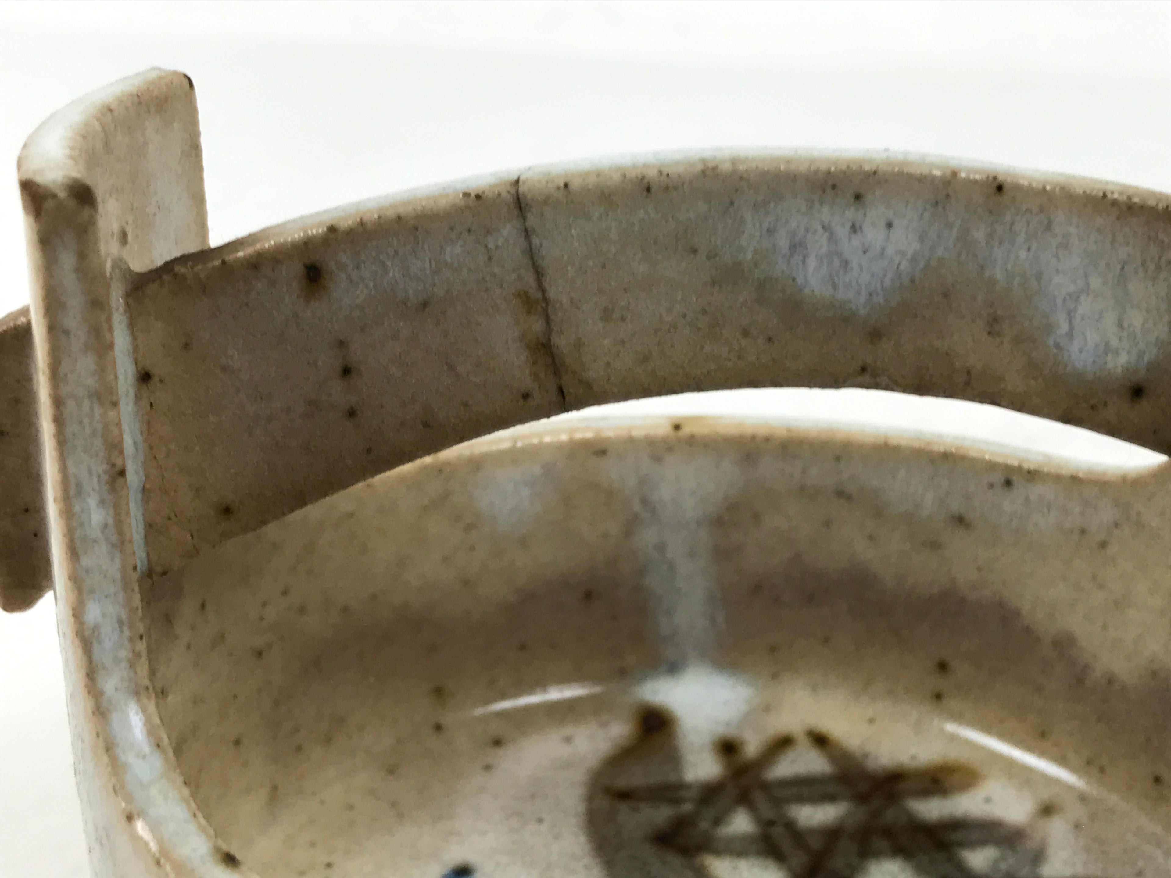 Japanese Ceramic Small Bowl Vtg Kobachi Kashibachi Chidori Bird Leaf Gray Y418