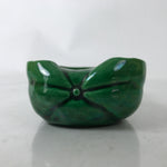 Japanese Ceramic Small Dish Bowl Flower Pot Pottery Zucchini Gourd Green Y285