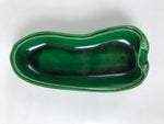 Japanese Ceramic Small Dish Bowl Flower Pot Pottery Zucchini Gourd Green Y285