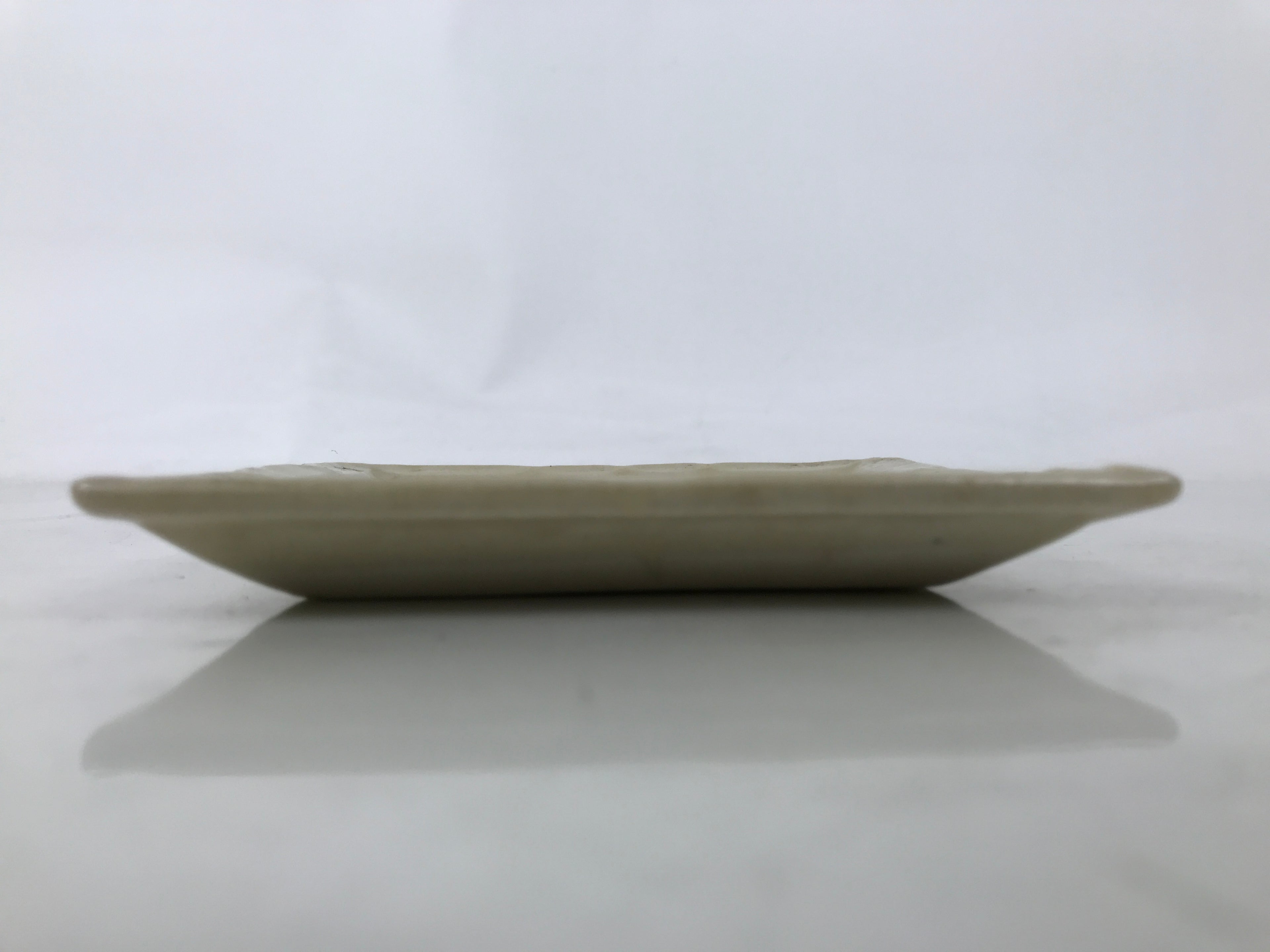 Japanese Ceramic Small Plate Kozara Sara Square Pottery Orange Beige Leaves Y438