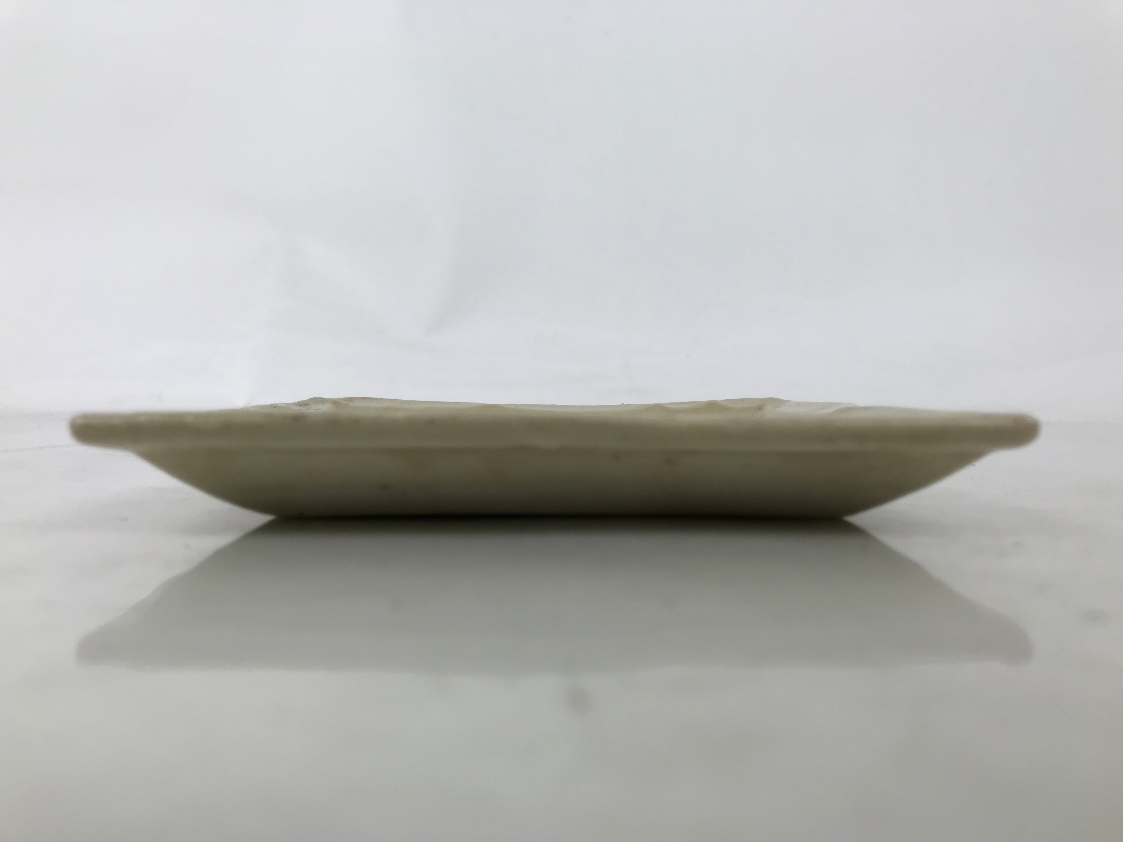 Japanese Ceramic Small Plate Kozara Sara Square Pottery Orange Beige Leaves Y438