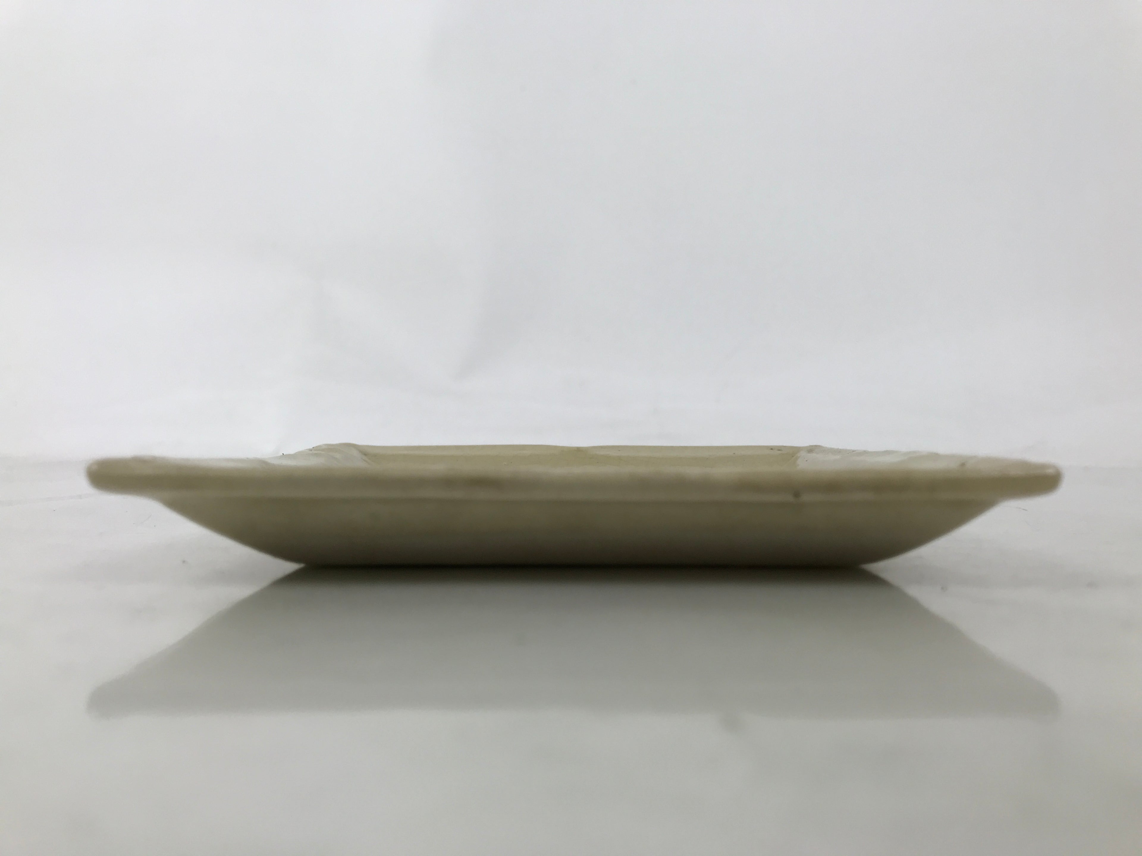Japanese Ceramic Small Plate Kozara Sara Square Pottery Orange Beige Leaves Y438