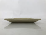 Japanese Ceramic Small Plate Kozara Sara Square Pottery Orange Beige Leaves Y438