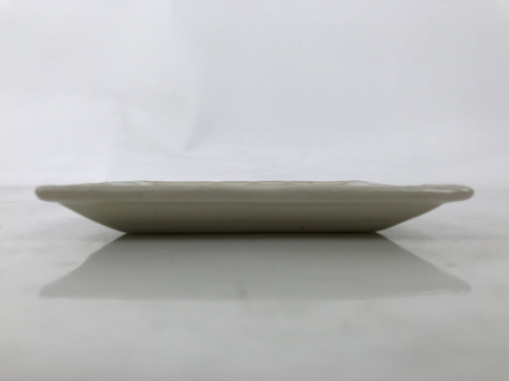 Japanese Ceramic Small Plate Kozara Sara Square Pottery Orange Beige Leaves Y439